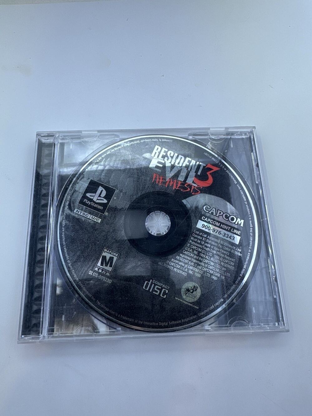 Sony PlayStation 1 CAPCOM Resident Evil 3 Nemesis Game & Back Art Insert Tested